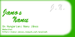 janos nanu business card